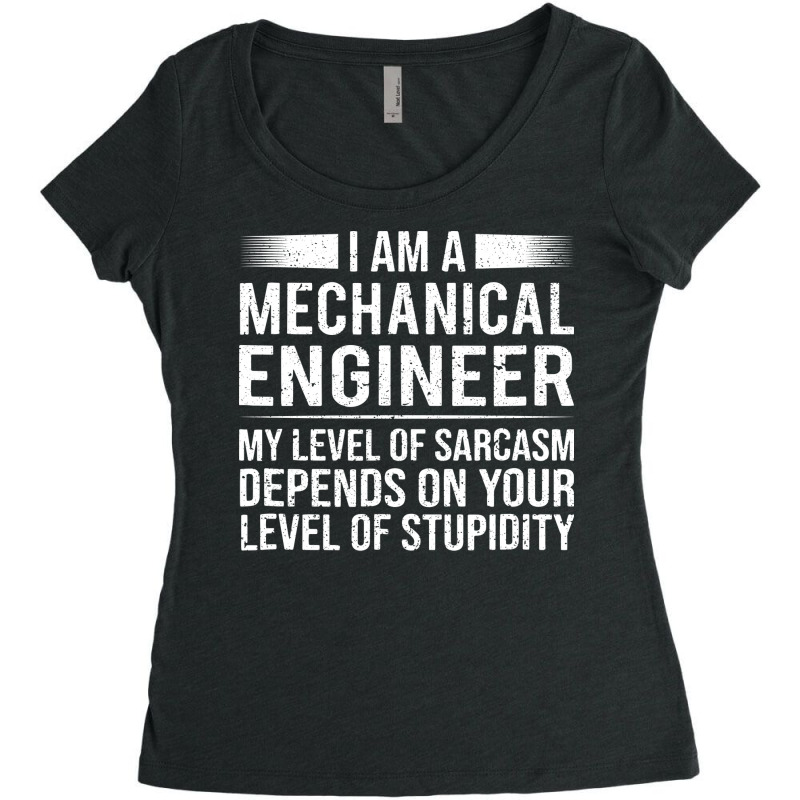 Mechanical Engineer Level Of Funny Sarcasm Gift Women's Triblend Scoop T-shirt by gerezzdralad | Artistshot