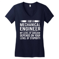 Mechanical Engineer Level Of Funny Sarcasm Gift Women's V-neck T-shirt | Artistshot