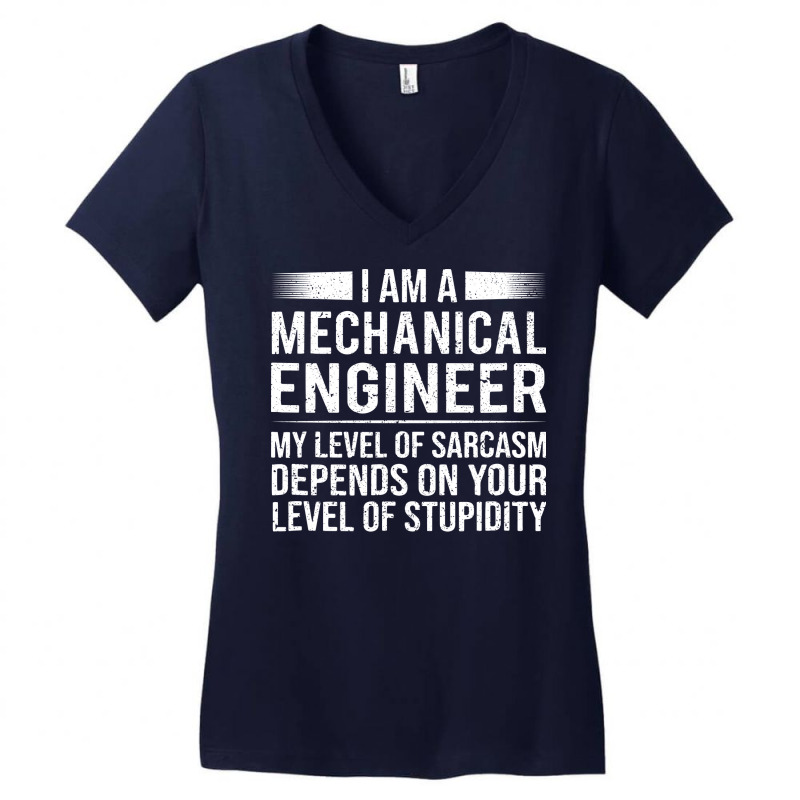 Mechanical Engineer Level Of Funny Sarcasm Gift Women's V-Neck T-Shirt by gerezzdralad | Artistshot