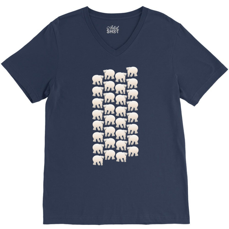 Adorable Polar Bear Pattern On White Hippie V-Neck Tee by budwalkanayo2 | Artistshot