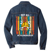 Proud Civil Engineer Life Funny Retro Civil Engine Men Denim Jacket | Artistshot