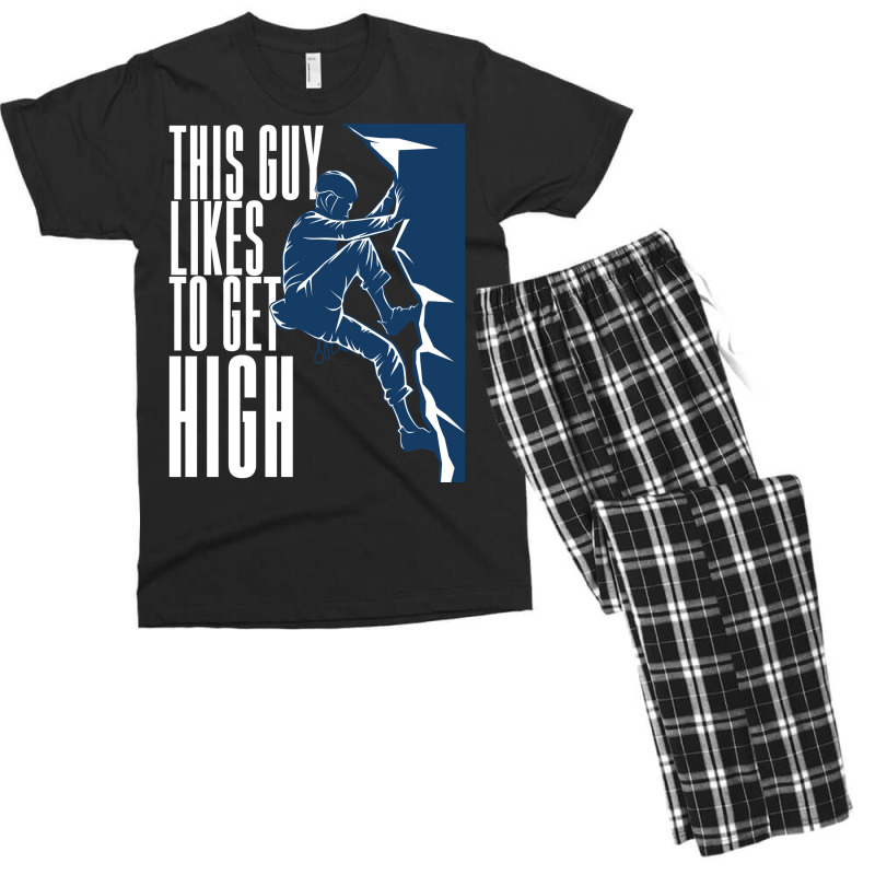 Climbing This Guy Likes To Get High Men's T-shirt Pajama Set | Artistshot