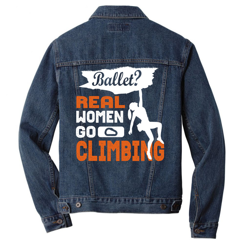 Climbing Rock Climber Climb Bouldering Gift Cute Men Denim Jacket | Artistshot