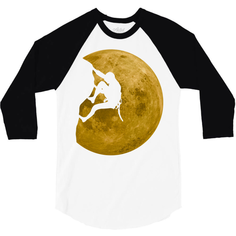 Climbing Bouldering Full Moon Climber Boulder Cute 3/4 Sleeve Shirt | Artistshot