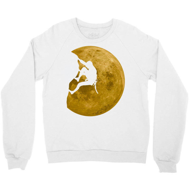 Climbing Bouldering Full Moon Climber Boulder Cute Crewneck Sweatshirt | Artistshot