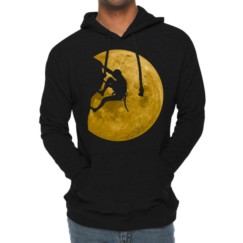 Climbing Bouldering Full Moon Climber Boulder Cute Lightweight Hoodie | Artistshot