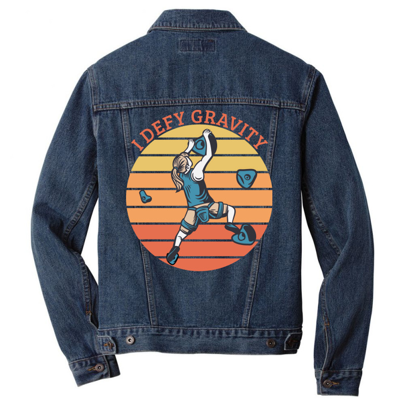 Climbing I Defy Gravity Men Denim Jacket | Artistshot