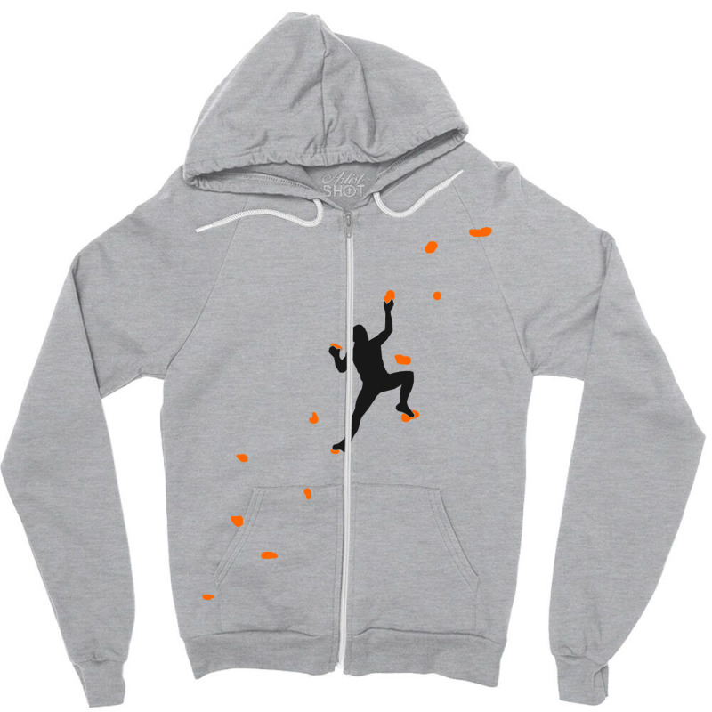 Climbing Wall Sport Climbing Climber Bouldering Cu Zipper Hoodie | Artistshot