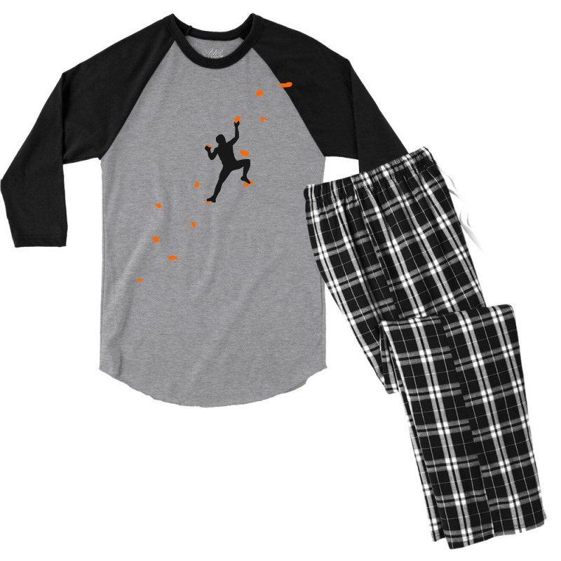 Climbing Wall Sport Climbing Climber Bouldering Cu Men's 3/4 Sleeve Pajama Set | Artistshot