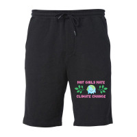 Hot Girls Hate Climate Change Aesthetic Fleece Short | Artistshot