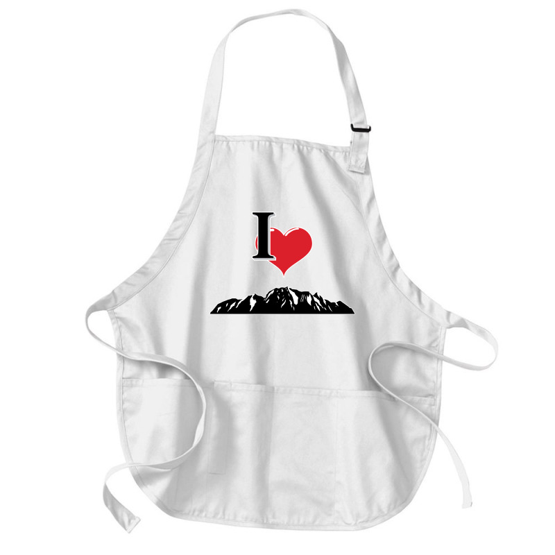 I Love Mountains Climbing Mountain Outdoors Nature Medium-length Apron | Artistshot