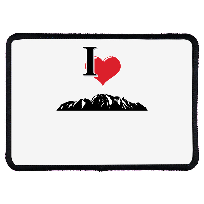 I Love Mountains Climbing Mountain Outdoors Nature Rectangle Patch | Artistshot