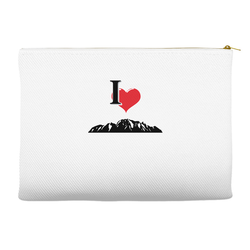 I Love Mountains Climbing Mountain Outdoors Nature Accessory Pouches | Artistshot