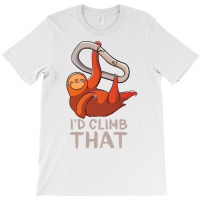 Funny Sloth Bouldering Gift For Rock Climbers Red T-shirt | Artistshot