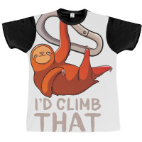 Funny Sloth Bouldering Gift For Rock Climbers Red Graphic T-shirt | Artistshot