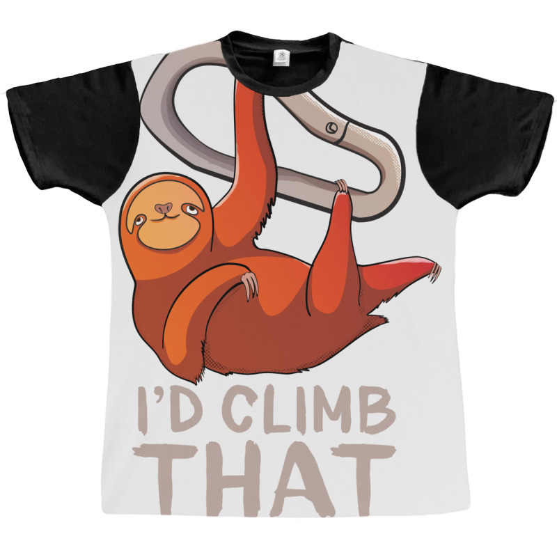 Funny Sloth Bouldering Gift For Rock Climbers Red Graphic T-shirt | Artistshot