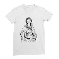 Black And White Virgin Mary Classic Ladies Fitted T-shirt | Artistshot