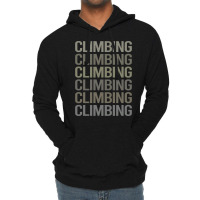 Gray Text Art Climbing Climb Climber Vintage Lightweight Hoodie | Artistshot