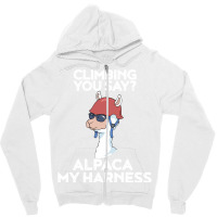 Climbing Alpaca My Harness Funny Sport Gift Boy Zipper Hoodie | Artistshot