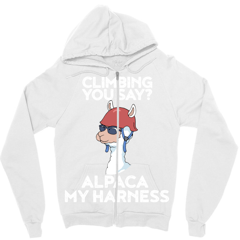 Climbing Alpaca My Harness Funny Sport Gift Boy Zipper Hoodie | Artistshot