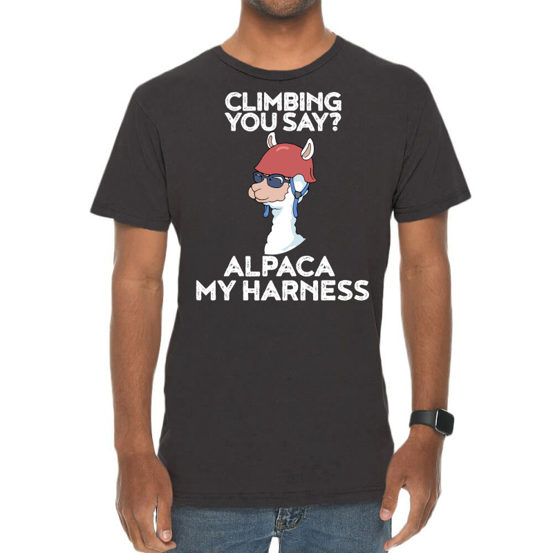 Climbing Alpaca My Harness Funny Sport Gift Boy Vintage T-shirt | Artistshot