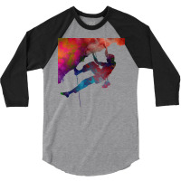 Mountaineer Climbing Sport Art Mountaineer Climbin 3/4 Sleeve Shirt | Artistshot