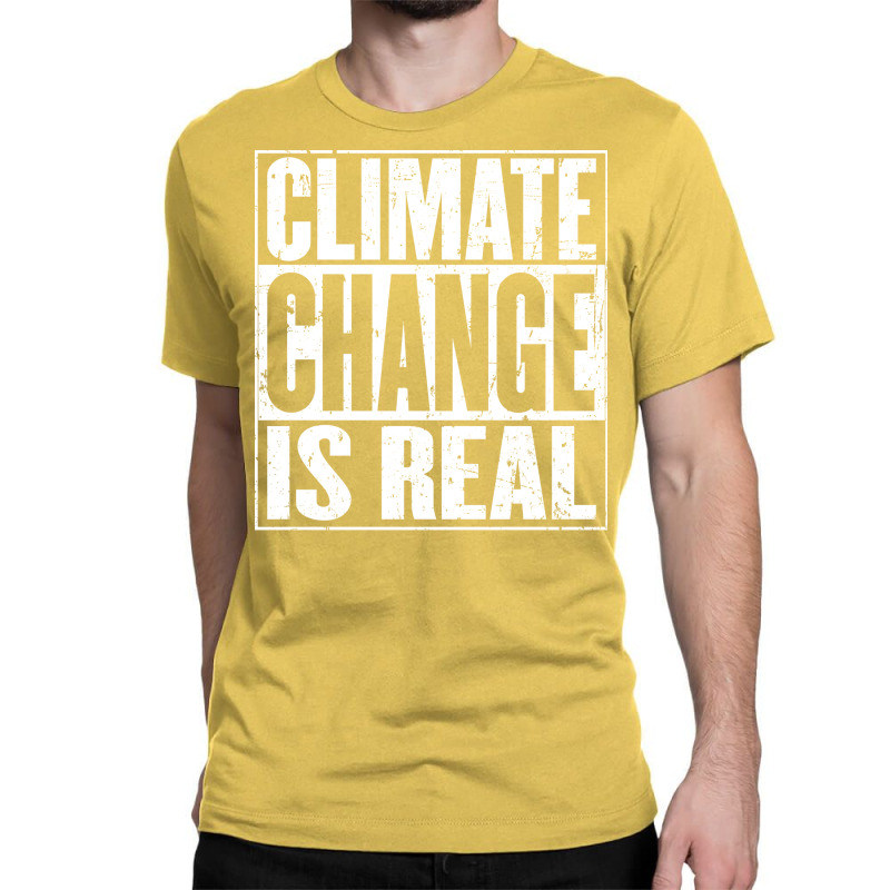 Climate Change Is Real Vintage Distressed Red Classic T-shirt by amoanimbanzic | Artistshot