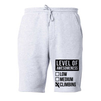 Funny Level Of Awesomeness Low Climb Climber Climb Fleece Short | Artistshot