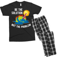 Be The Solution Climate Change Crisis Yellow Men's T-shirt Pajama Set | Artistshot