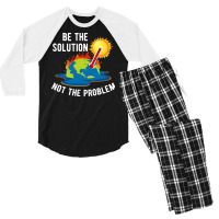 Be The Solution Climate Change Crisis Yellow Men's 3/4 Sleeve Pajama Set | Artistshot