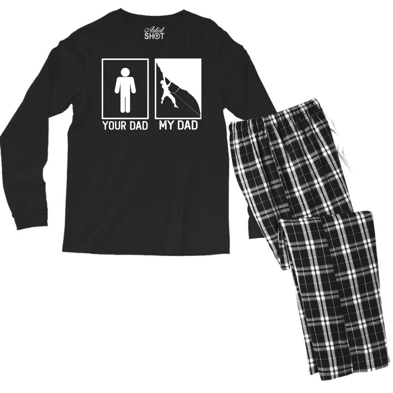 Climbing Your Dad Vs My Dad Climber Dad Gift Tumbl Men's Long Sleeve Pajama Set | Artistshot