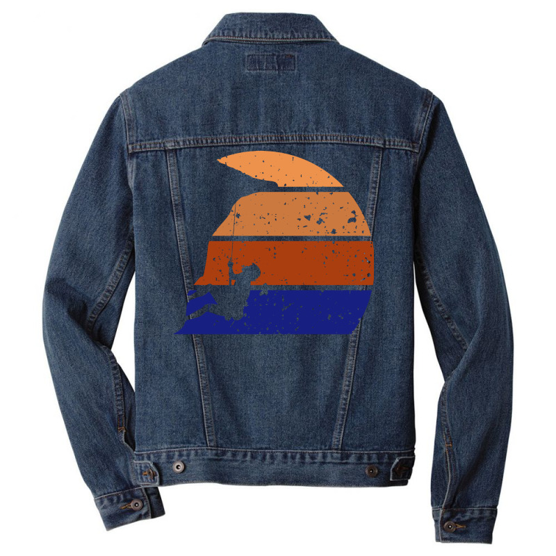 Retro Rock Climber  Distressed Mountain Climbing Men Denim Jacket | Artistshot