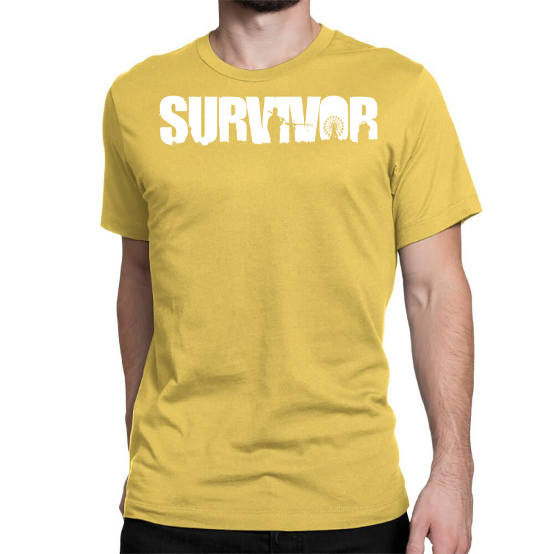 Survivor   White Ink Classic T-shirt | Artistshot