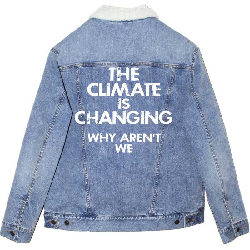 Climate Change Denial Love Unisex Sherpa-lined Denim Jacket | Artistshot