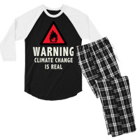 Climate Change Is Real Cute Nostalgia Men's 3/4 Sleeve Pajama Set | Artistshot