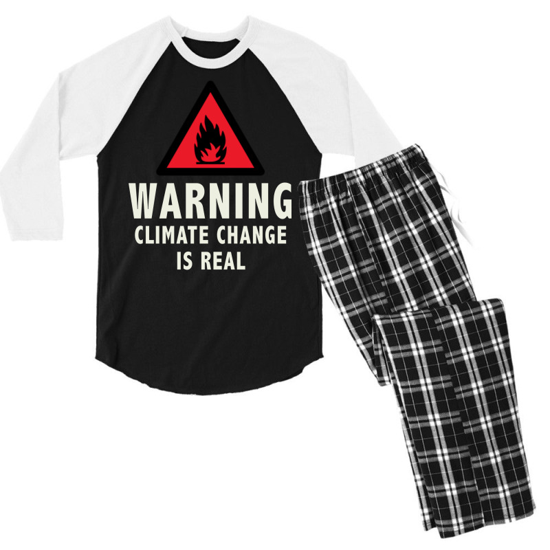 Climate Change Is Real Cute Nostalgia Men's 3/4 Sleeve Pajama Set | Artistshot