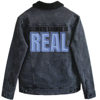 Climate Change Is Real Love Unisex Sherpa-lined Denim Jacket | Artistshot