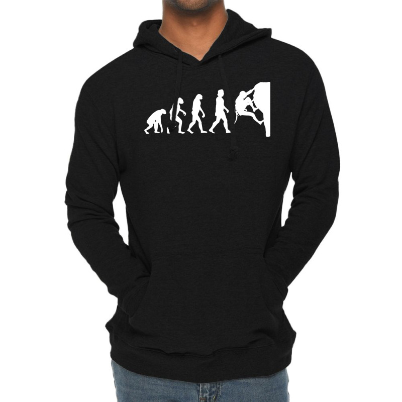 Climbing Evolution Climber Bouldering Aesthetic Lightweight Hoodie | Artistshot