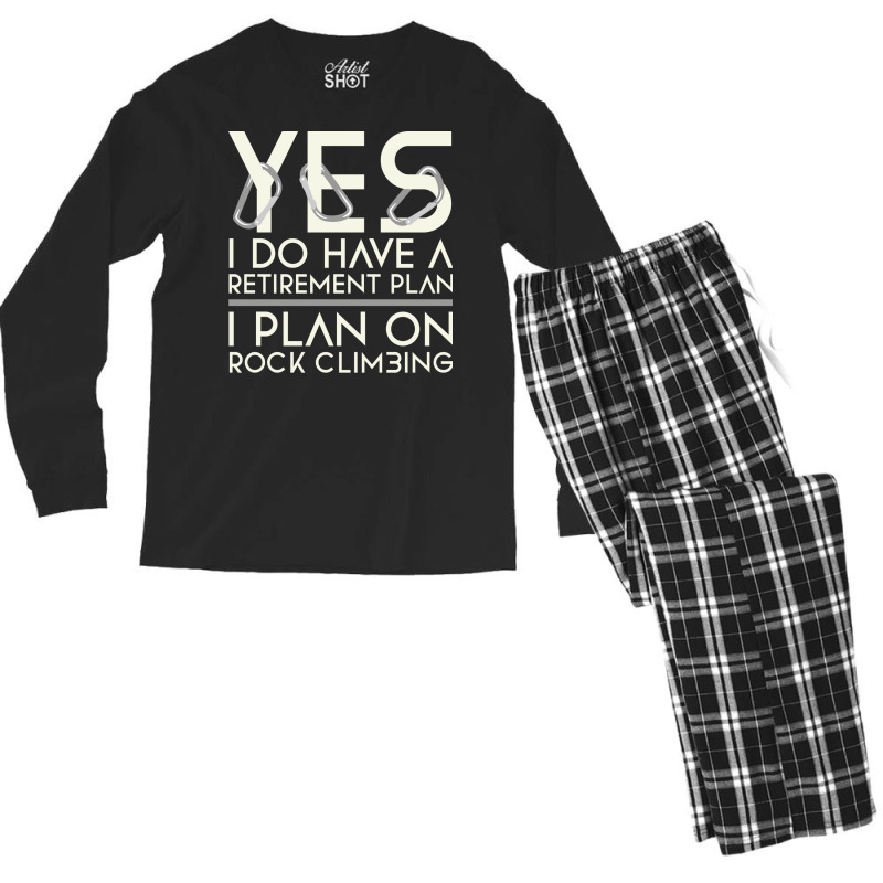 Retirement Plan Rock Climbing Cute Men's Long Sleeve Pajama Set | Artistshot