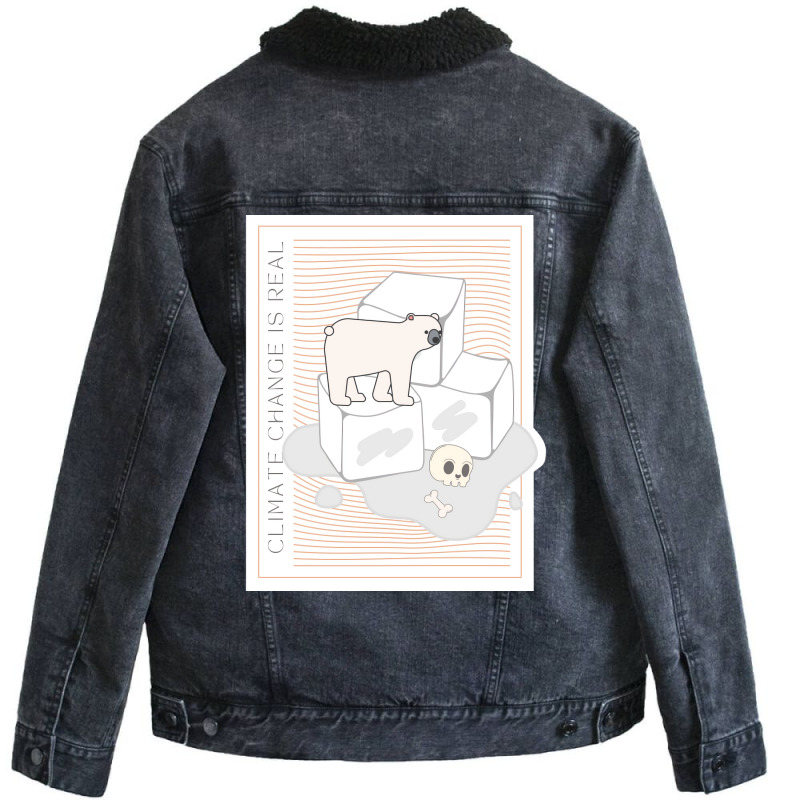 Climate Change Is Real Save The Polar Bears Hipste Unisex Sherpa-lined Denim Jacket | Artistshot