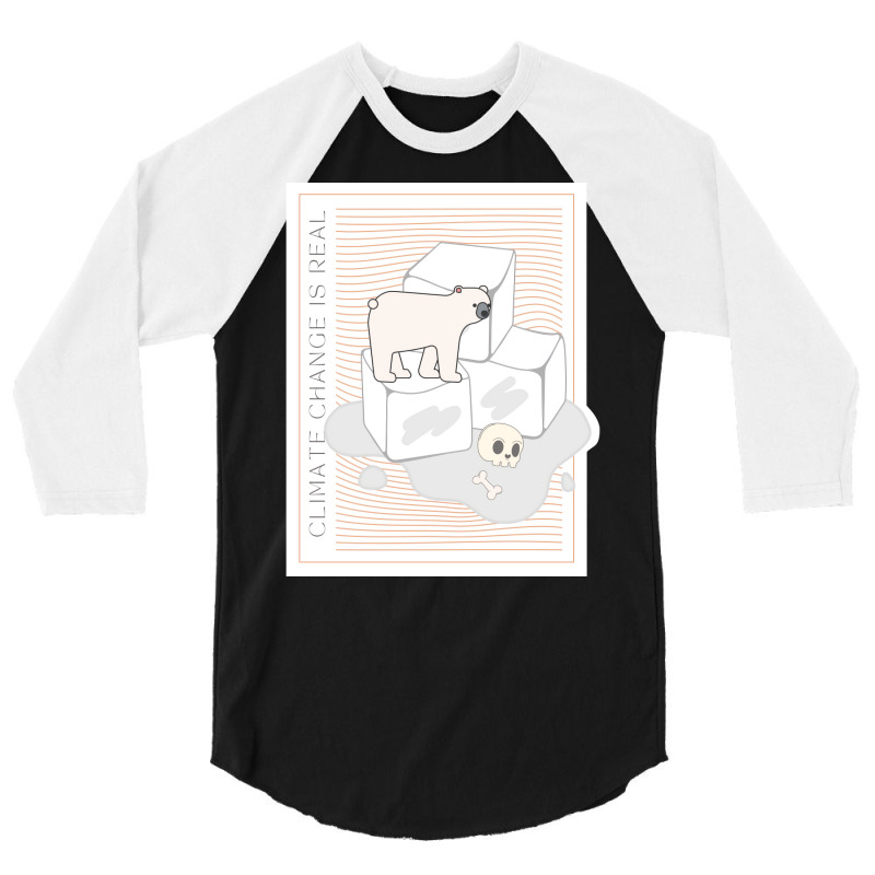 Climate Change Is Real Save The Polar Bears Hipste 3/4 Sleeve Shirt | Artistshot