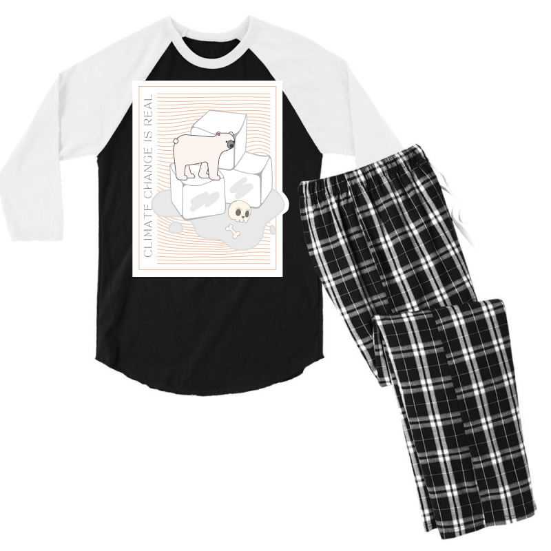 Climate Change Is Real Save The Polar Bears Hipste Men's 3/4 Sleeve Pajama Set | Artistshot