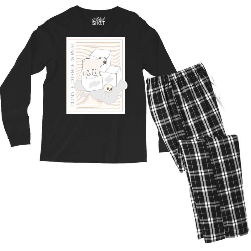 Climate Change Is Real Save The Polar Bears Hipste Men's Long Sleeve Pajama Set | Artistshot