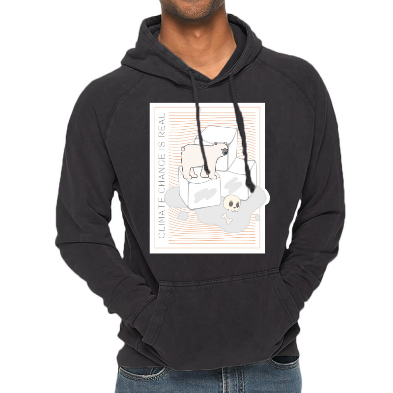 Climate Change Is Real Save The Polar Bears Hipste Vintage Hoodie | Artistshot