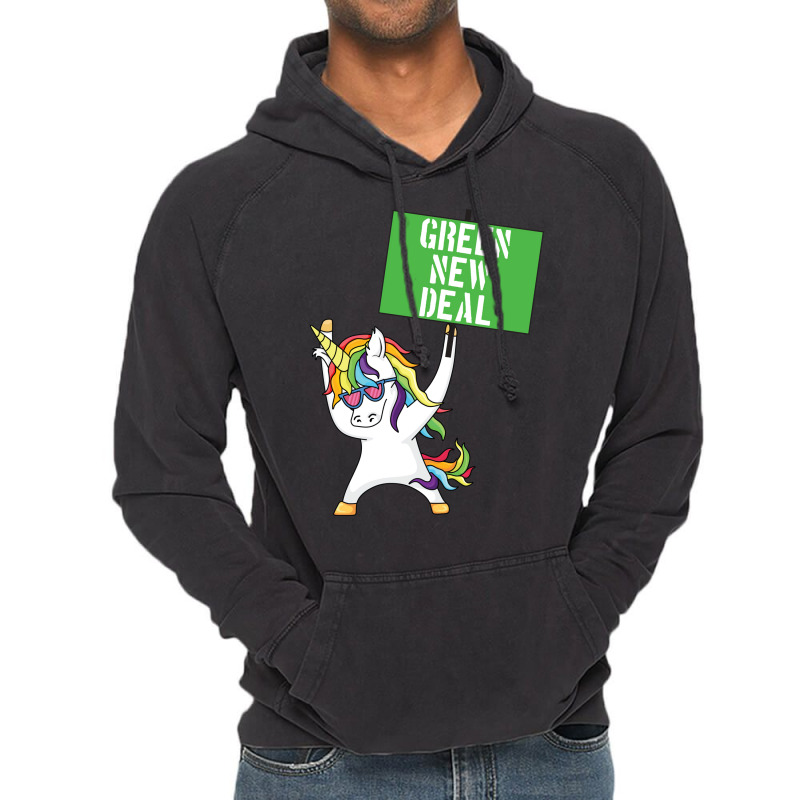 Green New Deal Unicorn Activist Socialist Equity C Vintage Hoodie | Artistshot