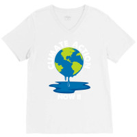 Global Warming Crisis Climate Action Now Retro V-neck Tee | Artistshot