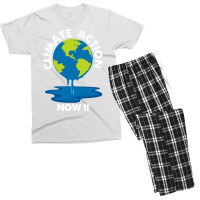 Global Warming Crisis Climate Action Now Retro Men's T-shirt Pajama Set | Artistshot