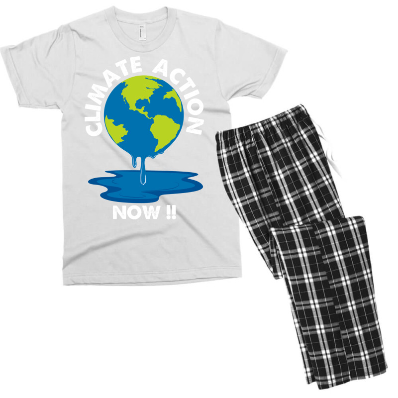 Global Warming Crisis Climate Action Now Retro Men's T-shirt Pajama Set | Artistshot