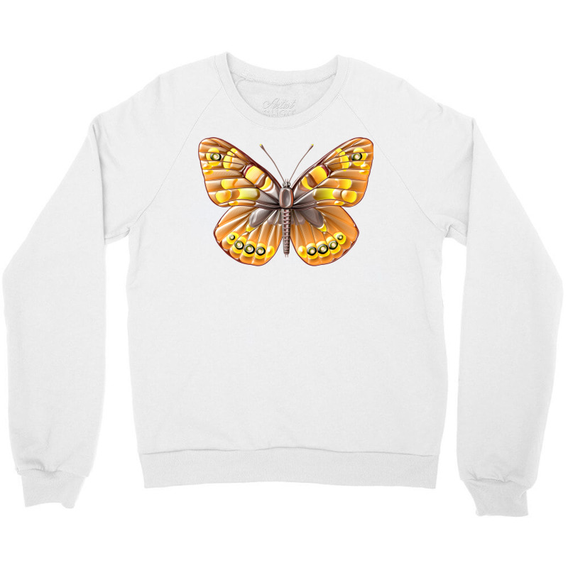 Plastic Color Butterfly Yellow Crewneck Sweatshirt by bebbahctinb | Artistshot