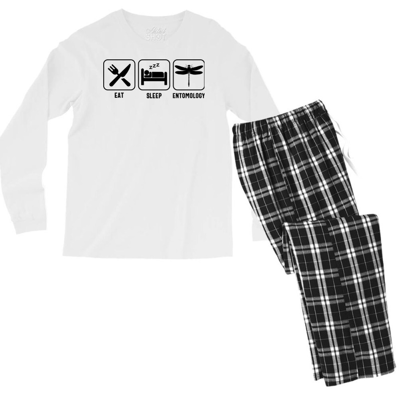 Eat Sleep Entomology Aesthetic Men's Long Sleeve Pajama Set | Artistshot